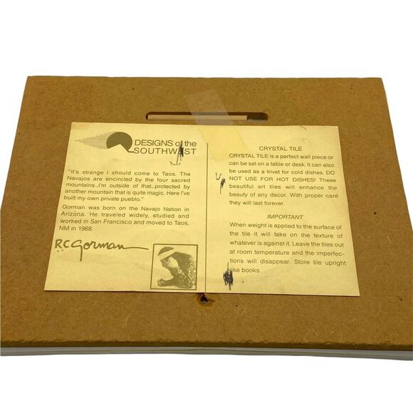 R.C Gorman Multicolor Rectangular Shaped Women With Blue Blanket Wall Tile - Picture 8 of 16